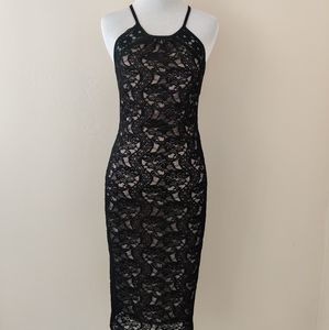 Fitted Halter Lace Dress